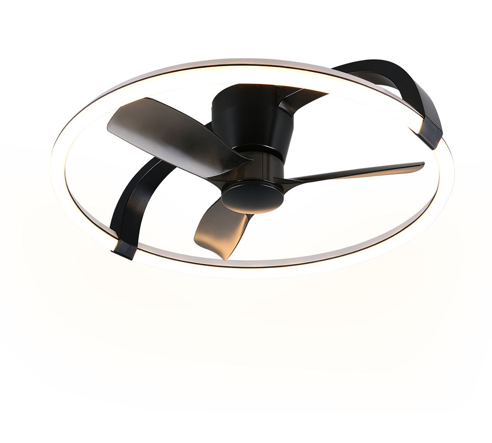 Lustra LED RGB Stockholm Black cu Ventilator si Telecomanda Premium Germany