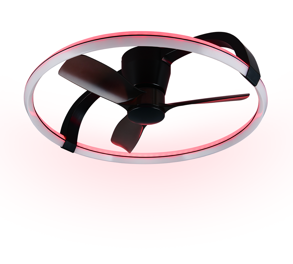 Lustra LED RGB Stockholm Black cu Ventilator si Telecomanda Premium Germany