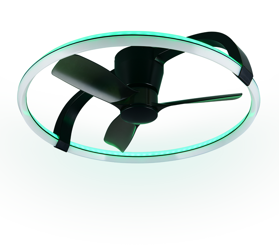 Lustra LED RGB Stockholm Black cu Ventilator si Telecomanda Premium Germany