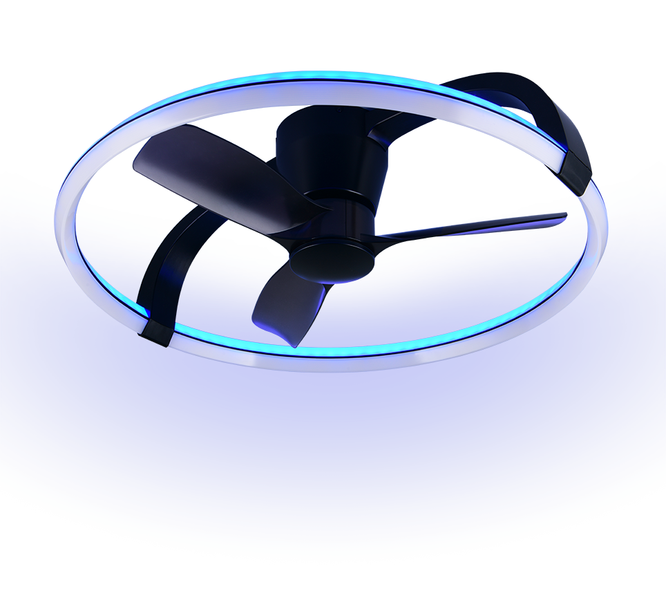 Lustra LED RGB Stockholm Black cu Ventilator si Telecomanda Premium Germany