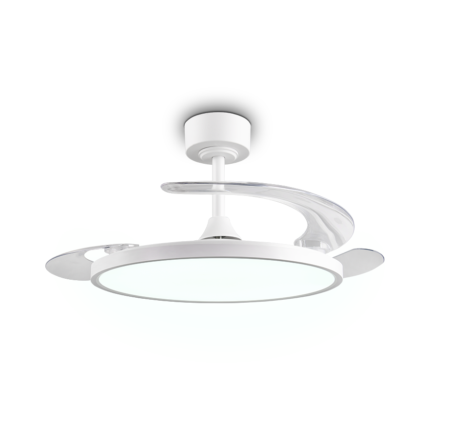 Lustra LED Kasfjord White cu Ventilator si Telecomanda Premium Germany