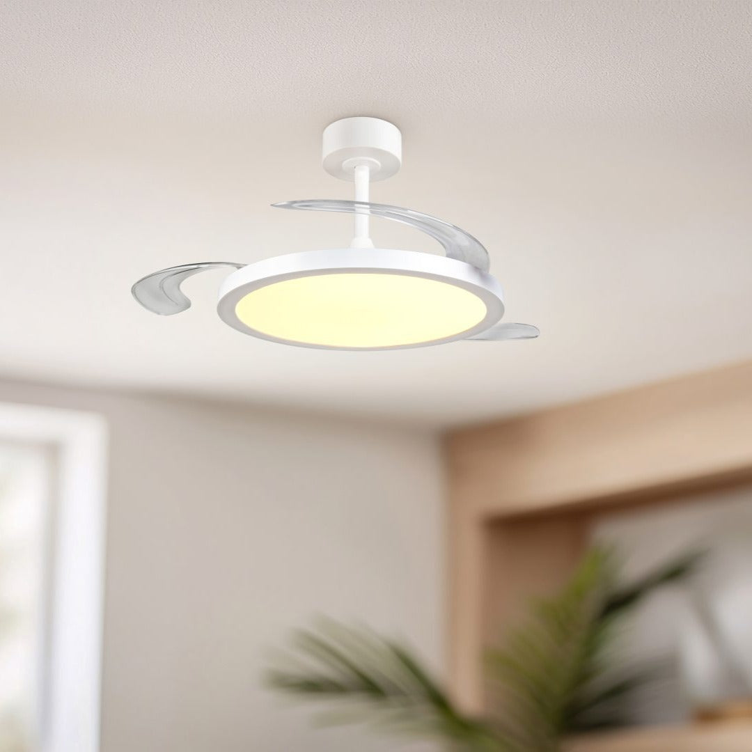 Lustra LED Kasfjord White cu Ventilator si Telecomanda Premium Germany