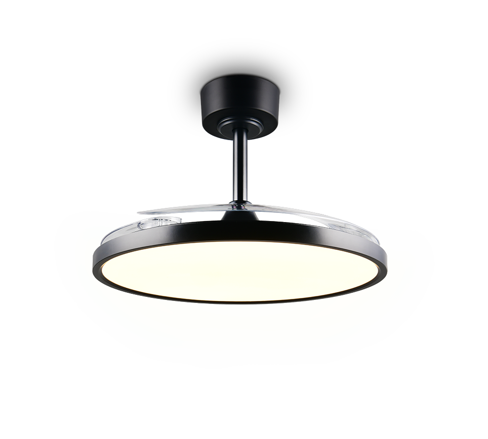 Lustra LED Kasfjord Black cu Ventilator si Telecomanda Premium Germany
