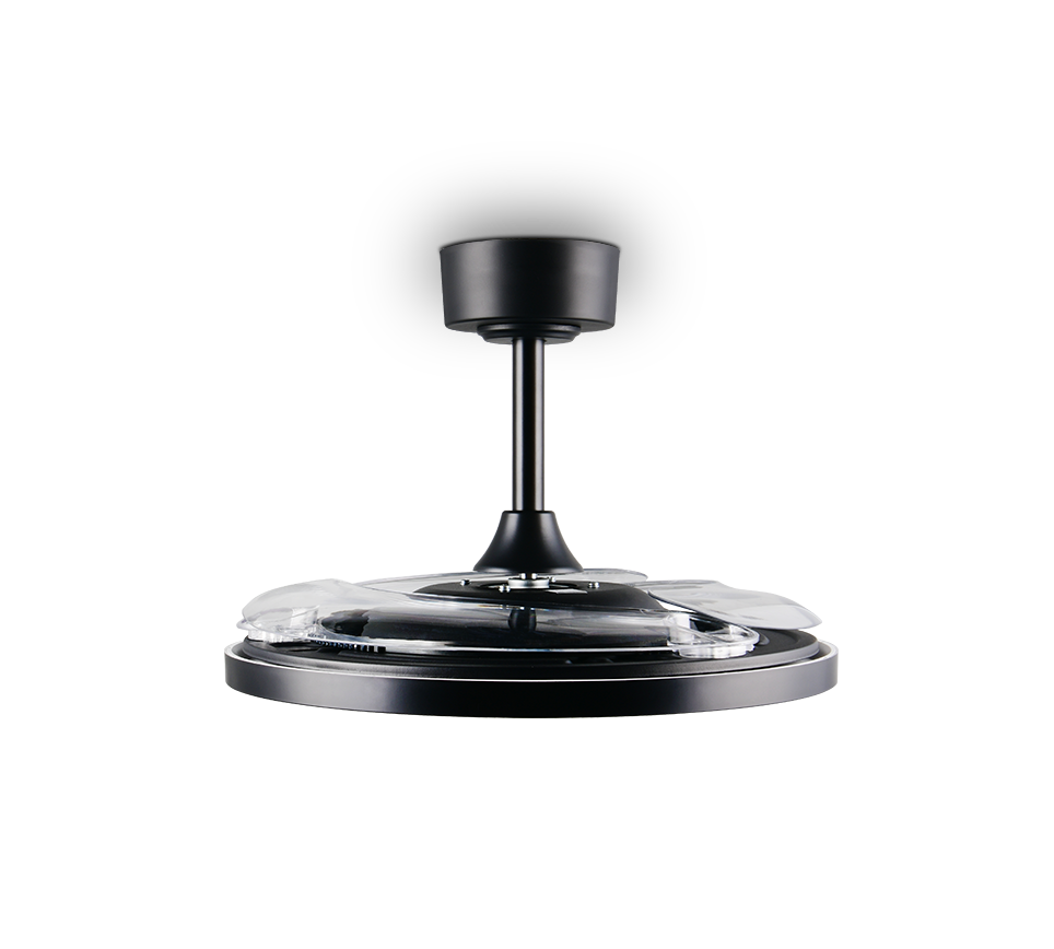 Lustra LED Kasfjord Black cu Ventilator si Telecomanda Premium Germany