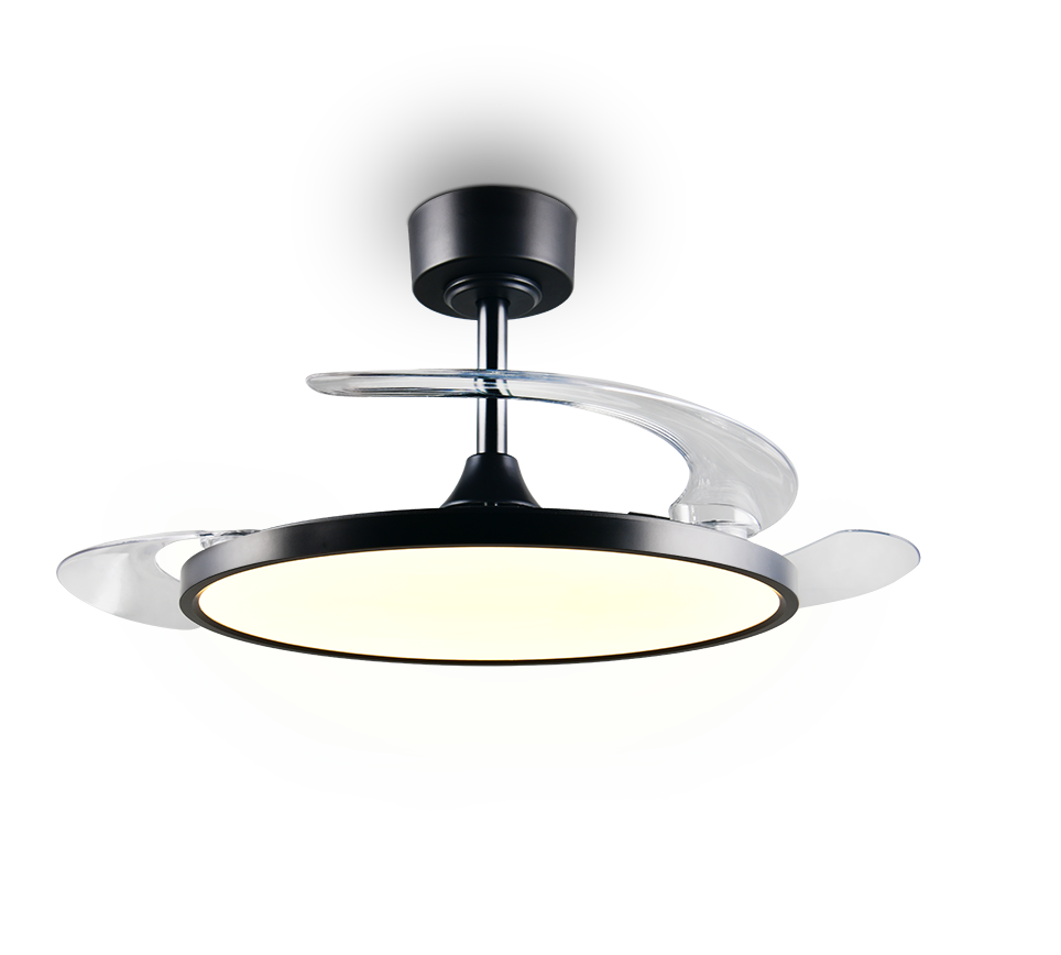 Lustra LED Kasfjord Black cu Ventilator si Telecomanda Premium Germany