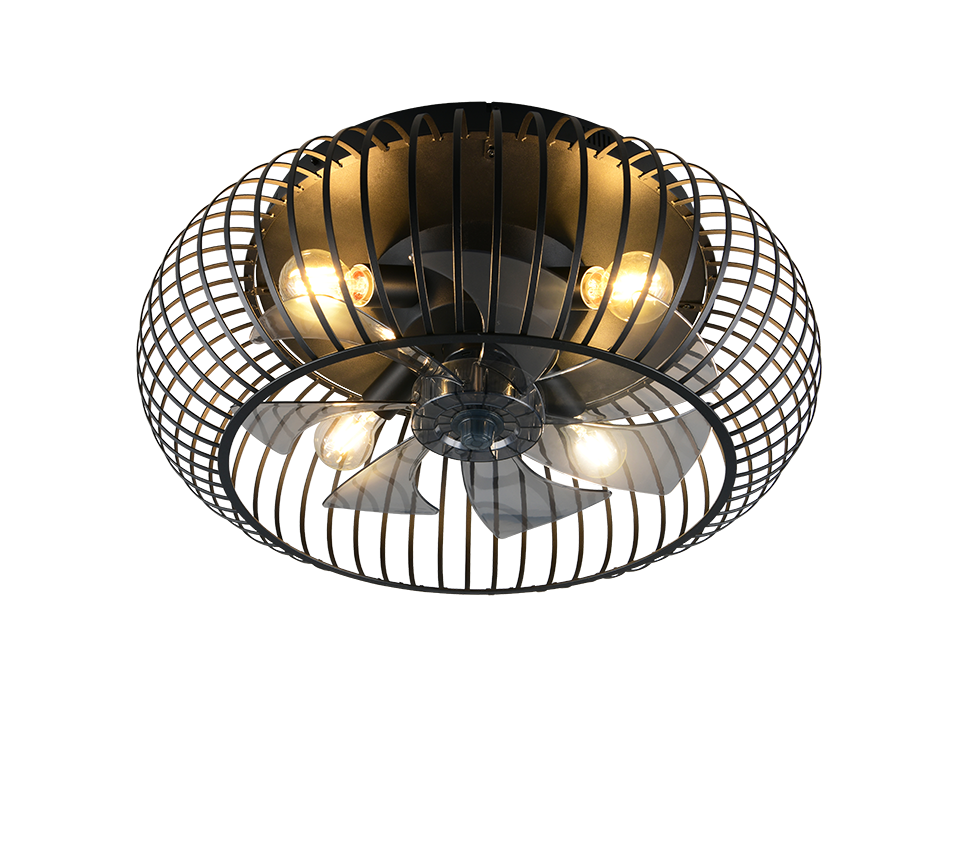 Lustra Johanna Black cu Ventilator si Telecomanda Premium Germany