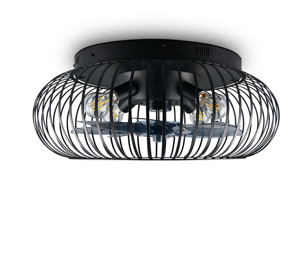 Lustra Johanna Black cu Ventilator si Telecomanda Premium Germany