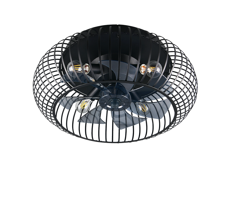 Lustra Johanna Black cu Ventilator si Telecomanda Premium Germany