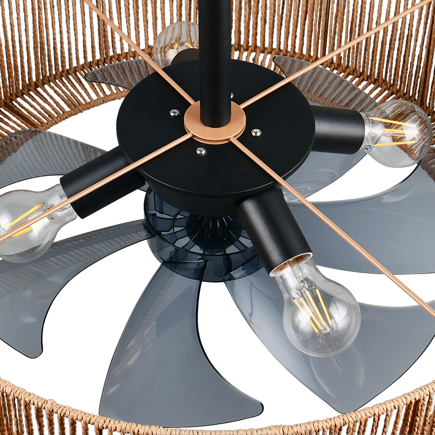 Lustra Smillum Brown cu Ventilator si Telecomanda Premium Germany