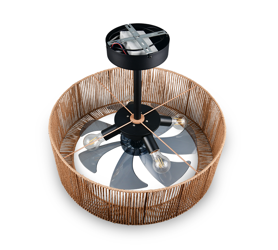 Lustra Smillum Brown cu Ventilator si Telecomanda Premium Germany