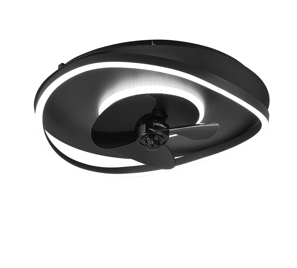 Lustra LED Sortland Black cu Ventilator si Telecomanda Premium Germany