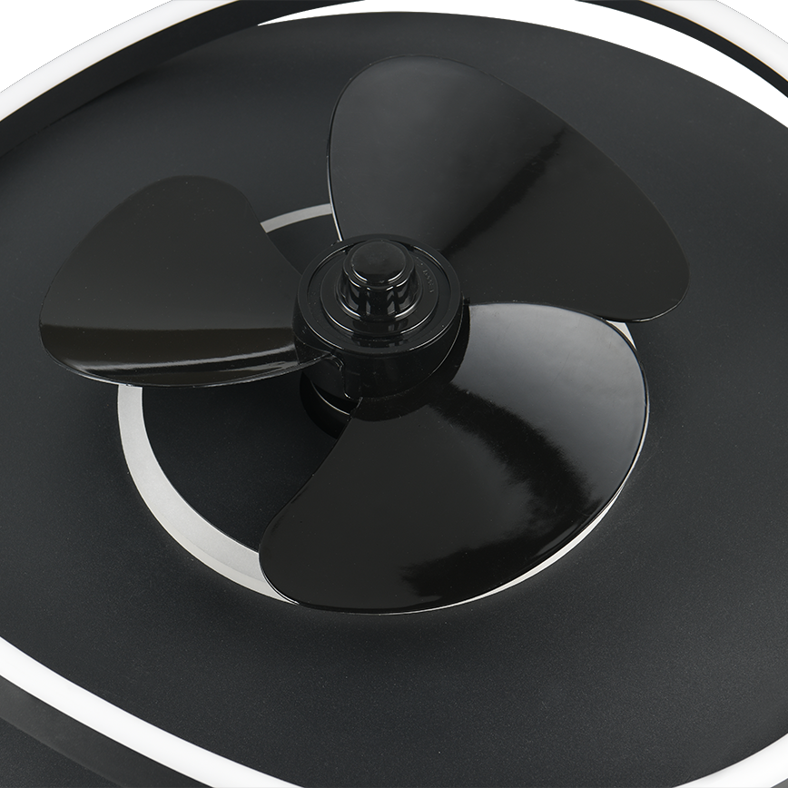 Lustra LED Sortland Black cu Ventilator si Telecomanda Premium Germany