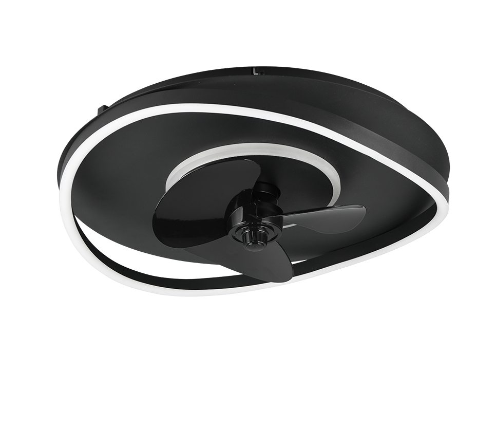 Lustra LED Sortland Black cu Ventilator si Telecomanda Premium Germany