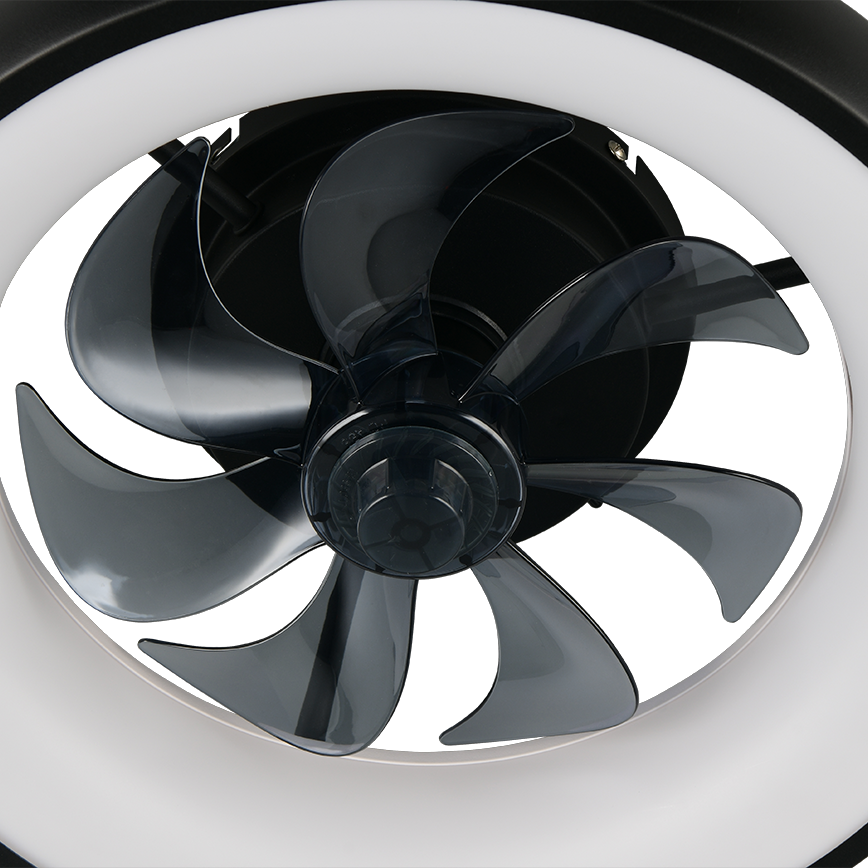 Lustra LED Muonio Black & White cu Ventilator si Telecomanda Premium Germany