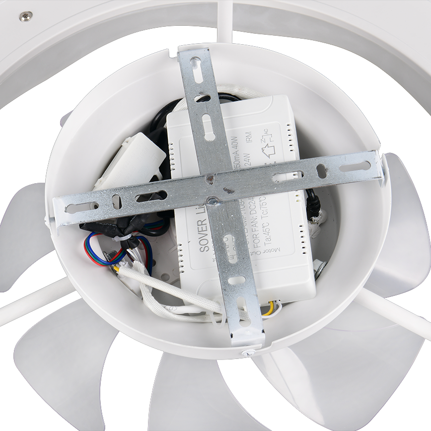 Lustra LED Skaulo White cu Ventilator si Telecomanda Premium Germany