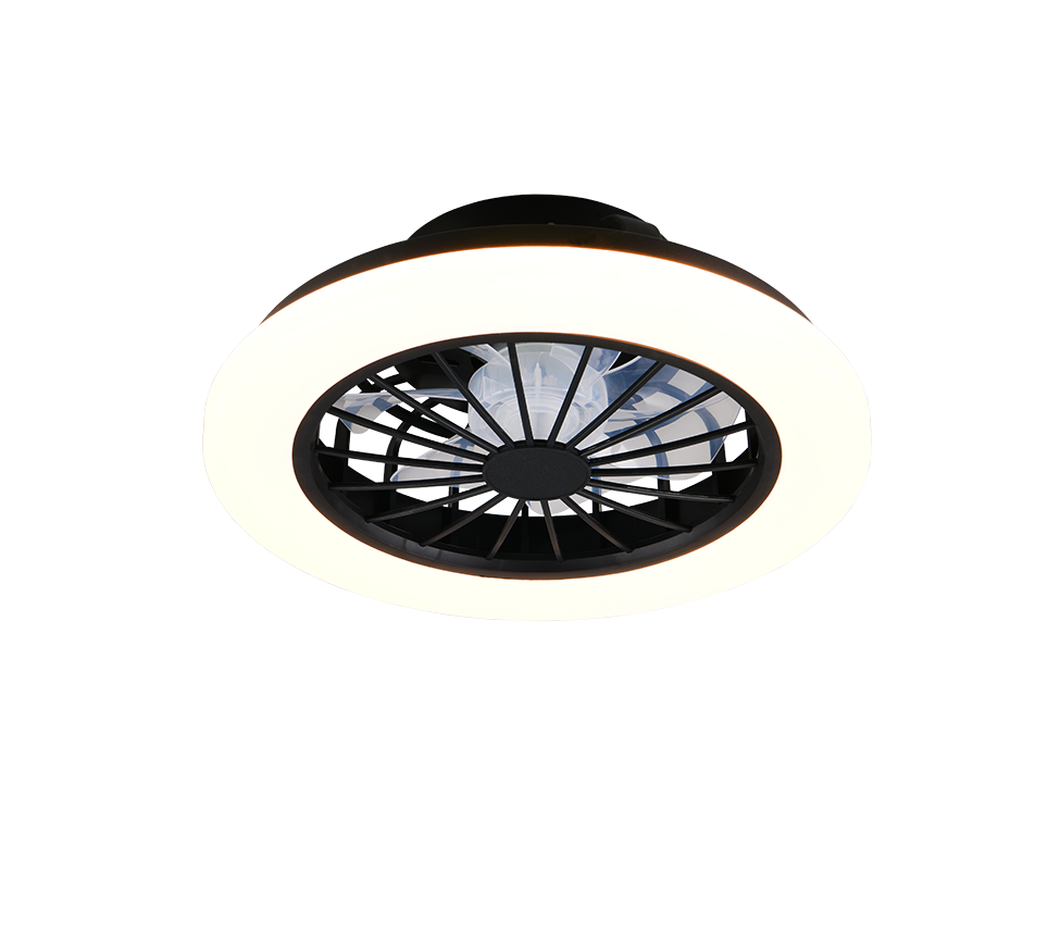 Lustra LED Rotsund Black & White cu Ventilator si Telecomanda Premium Germany