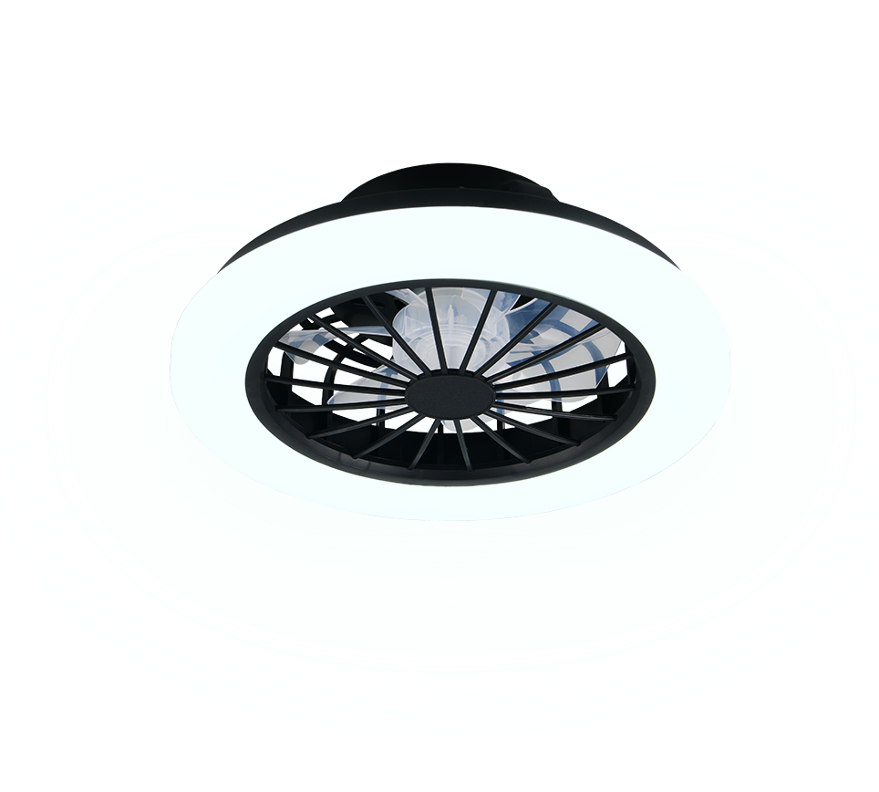 Lustra LED Rotsund Black & White cu Ventilator si Telecomanda Premium Germany