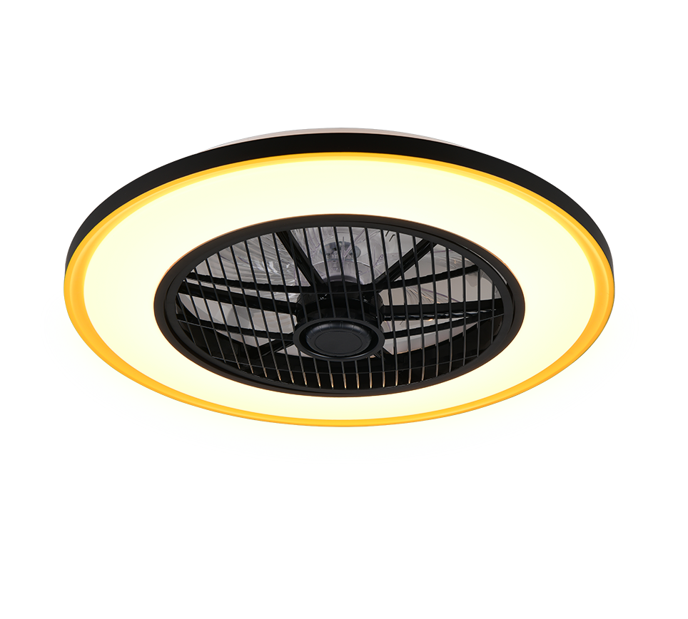 Lustra LED Varpula Black & Gold cu Ventilator si Telecomanda Premium Germany
