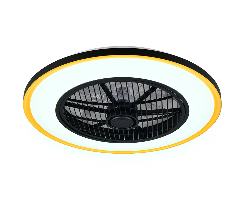 Lustra LED Varpula Black & Gold cu Ventilator si Telecomanda Premium Germany