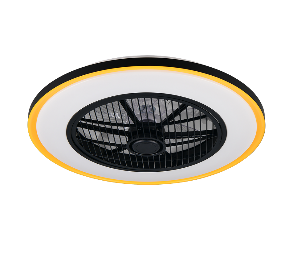 Lustra LED Varpula Black & Gold cu Ventilator si Telecomanda Premium Germany