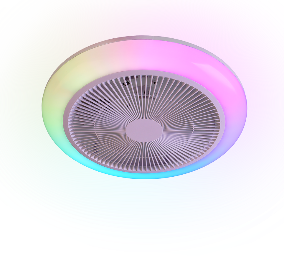 Lustra LED RGB Holmsund White cu Ventilator si Telecomanda Premium Germany