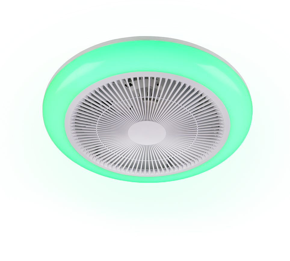 Lustra LED RGB Holmsund White cu Ventilator si Telecomanda Premium Germany