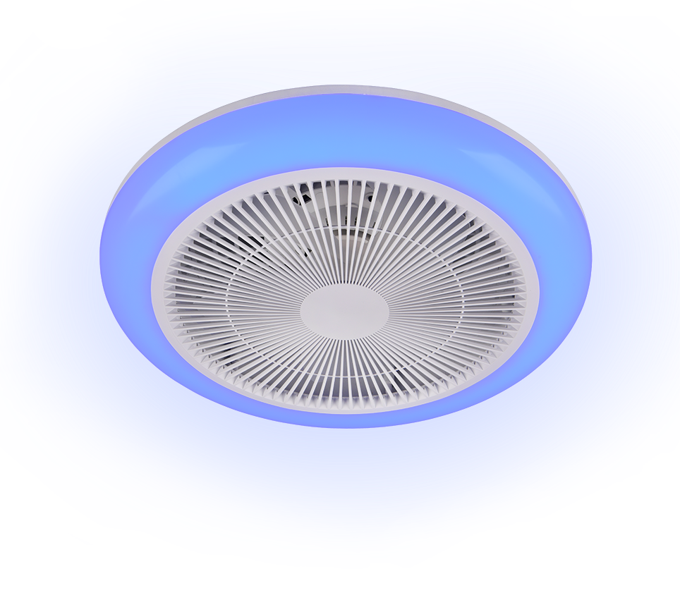 Lustra LED RGB Holmsund White cu Ventilator si Telecomanda Premium Germany