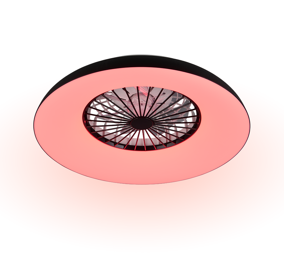 Lustra LED RGB Svaerholt Black cu Ventilator si Telecomanda Premium Germany