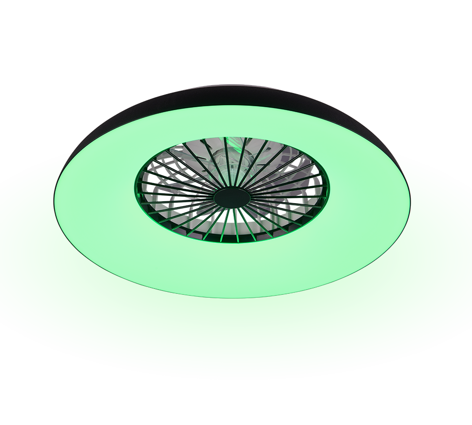 Lustra LED RGB Svaerholt Black cu Ventilator si Telecomanda Premium Germany