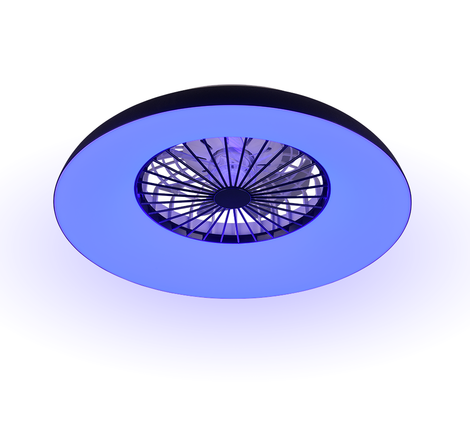 Lustra LED RGB Svaerholt Black cu Ventilator si Telecomanda Premium Germany