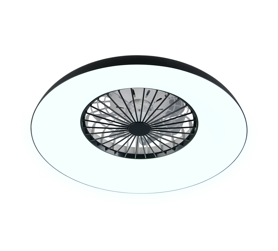 Lustra LED RGB Svaerholt Black cu Ventilator si Telecomanda Premium Germany