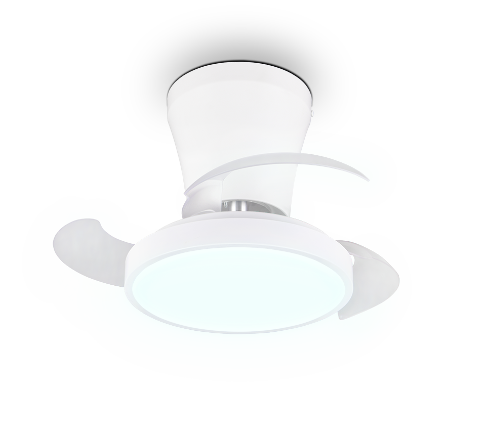 Lustra LED Moss White cu Ventilator si Telecomanda Premium Germany