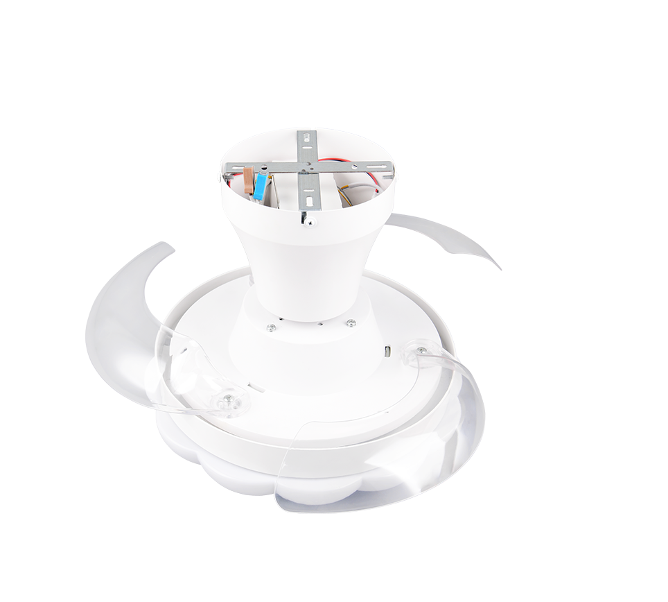 Lustra LED Boras White cu Ventilator si Telecomanda Premium Germany