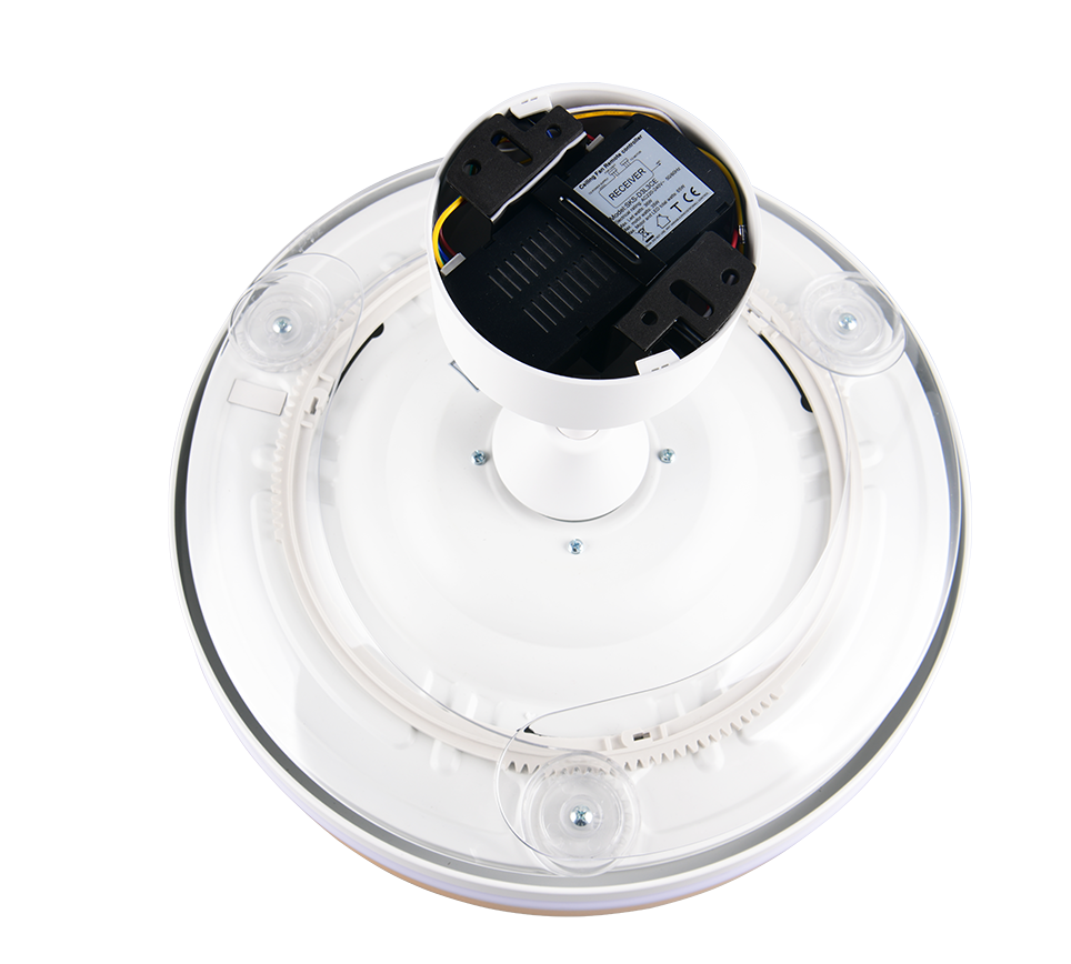 Lustra LED Volda White & Wood cu Ventilator si Telecomanda Premium Germany