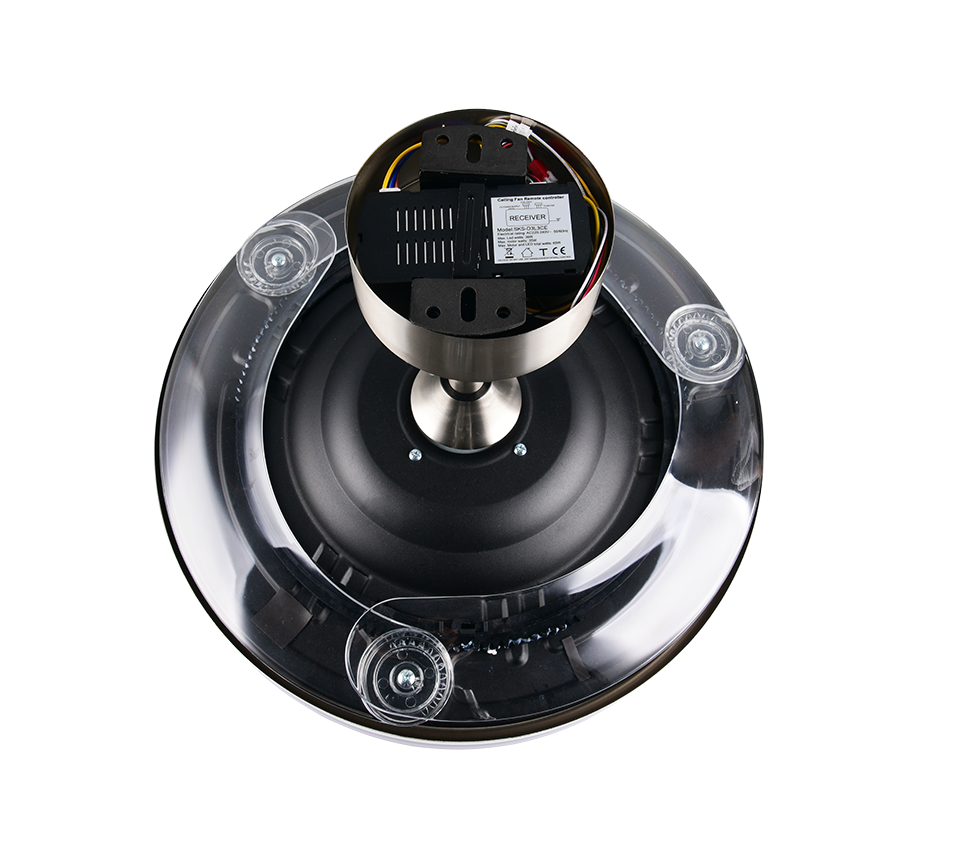 Lustra LED Volda Silver & White cu Ventilator si Telecomanda Premium Germany