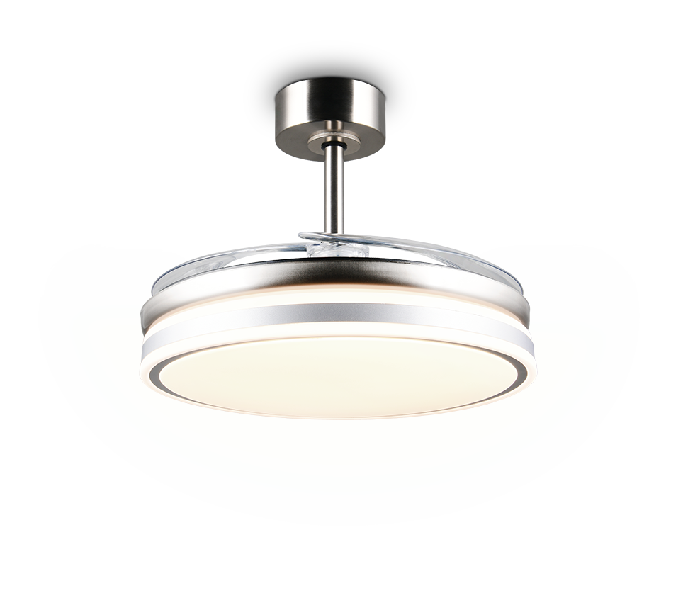 Lustra LED Volda Silver & White cu Ventilator si Telecomanda Premium Germany