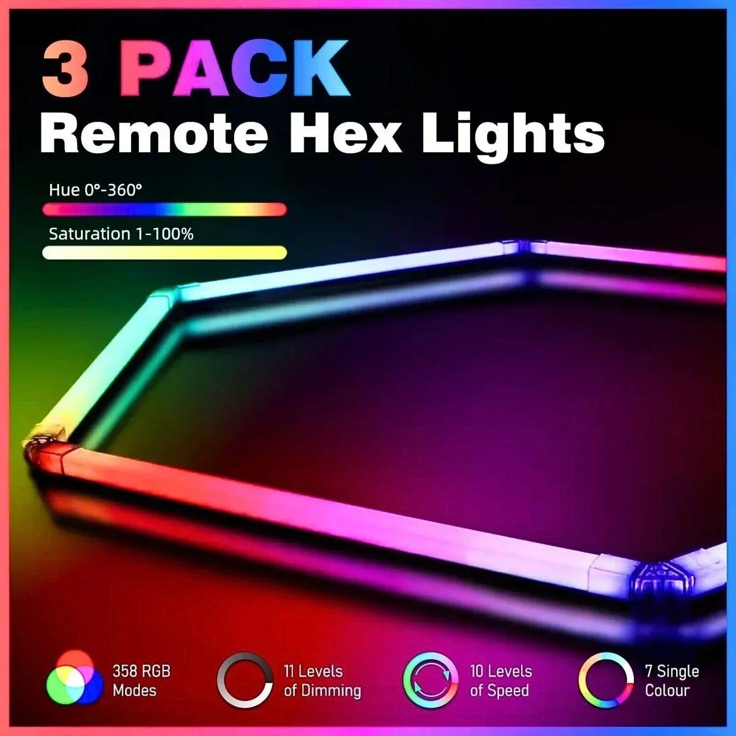 HoneyComb LED Hexagon RGB Digital SMART Telecomanda 250cm X 100cm