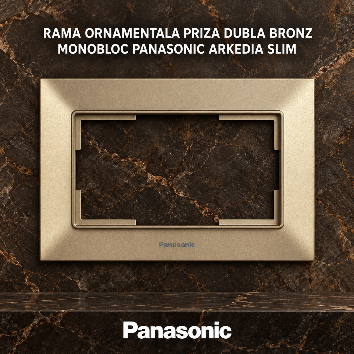 Rama Ornamentala Priza Dubla Bronz Monobloc Panasonic Arkedia Slim