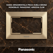 Rama Ornamentala Priza Dubla Bronz Monobloc Panasonic Arkedia Slim