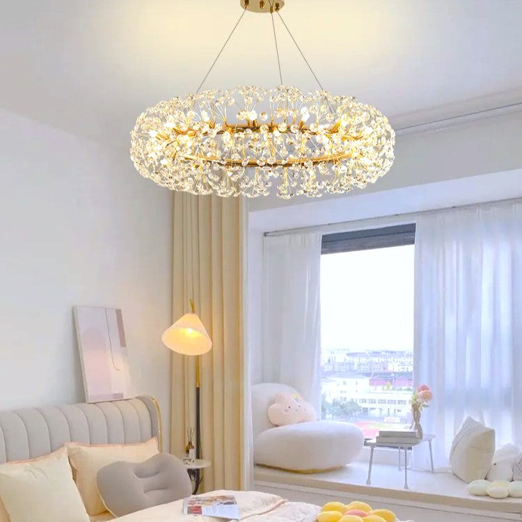 Lustra Suspendata Crystal Dandelion Gold XXL