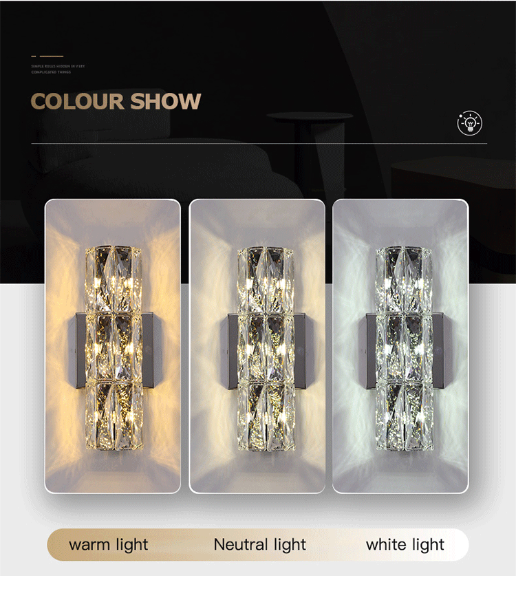 Aplica LED 40W Cristal Cilindru 40cm