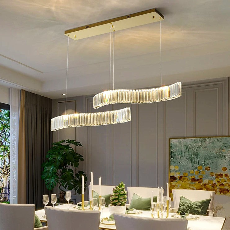 Lustra LED Cristal Suspendata TWO WAVE Echivalent 400W