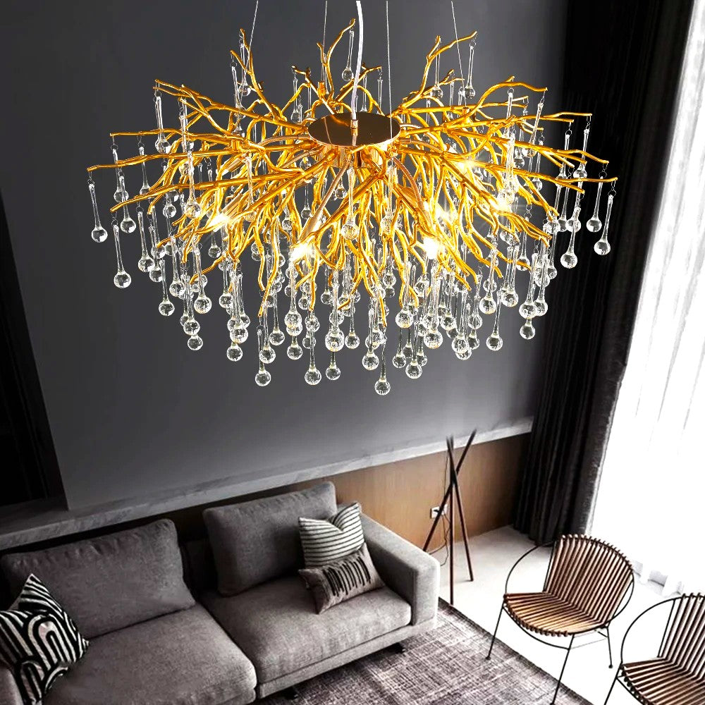 Candelabru Cristal LUXURY Golden Tears 60CM
