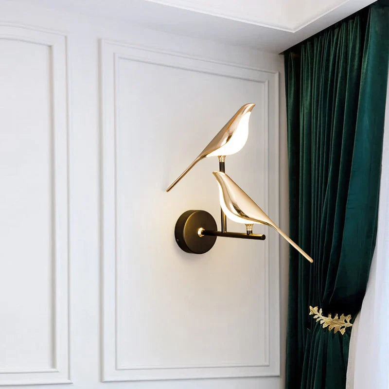 Aplica Led Luxury Golden Double Swallow Wall Light Fixtures
