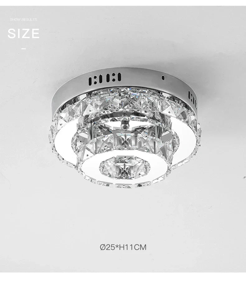 Lustra LED CRISTAL Double Circle Echivalent 200W