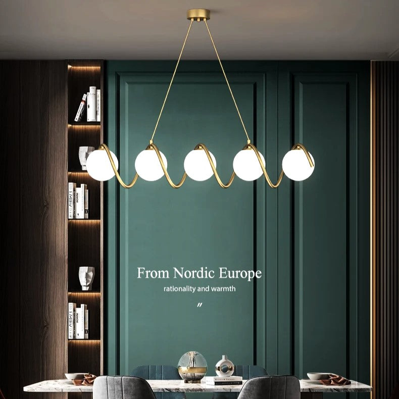 Lustra Abajur MAT GOLD Liniara 5xE27 Spiral MX165-5