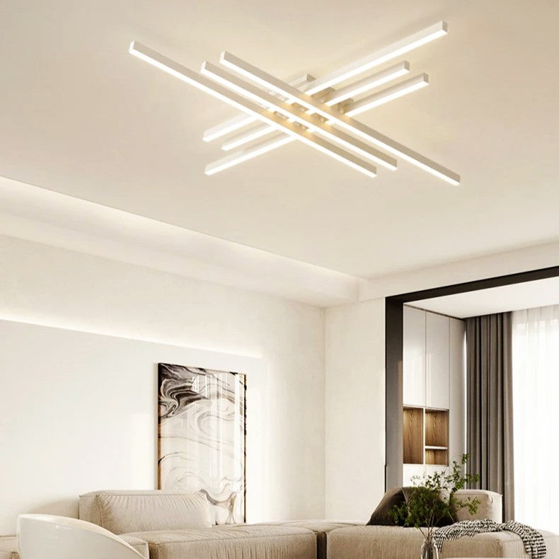 Lustra LED 6 Modern LINES Alb Echivalent 600W Telecomanda