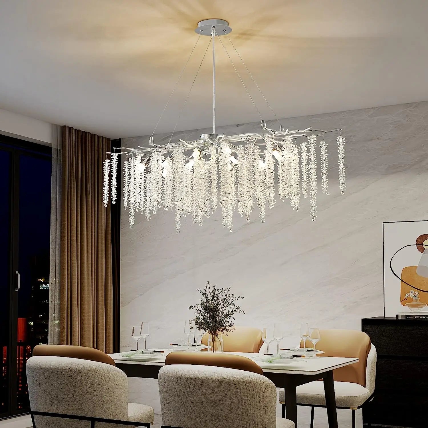 Candelabru Cristal LUXURY Silver Willow 120X45 CM