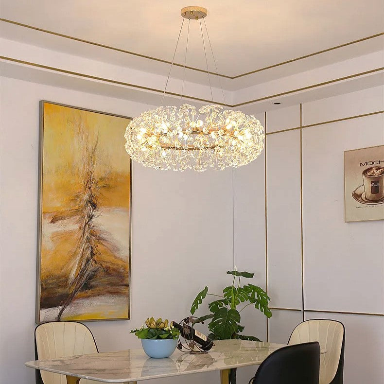 Lustra Suspendata Crystal Dandelion Gold XXL