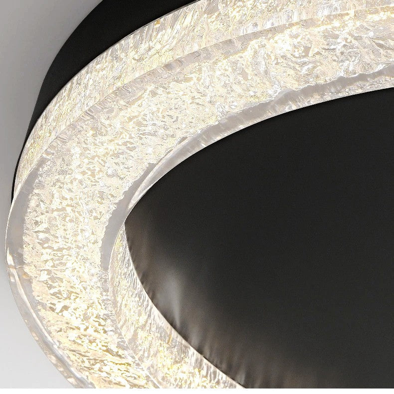 Lustra LED MESA Sparkle Black Circle Echivalent 400W, 3 lumini